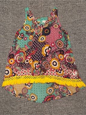Altar'd State Multicolor Floral Fringe Tank Top